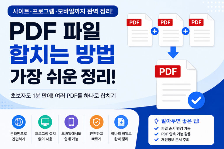 PDF 파일 합치는 가장 쉬운 방법 정리