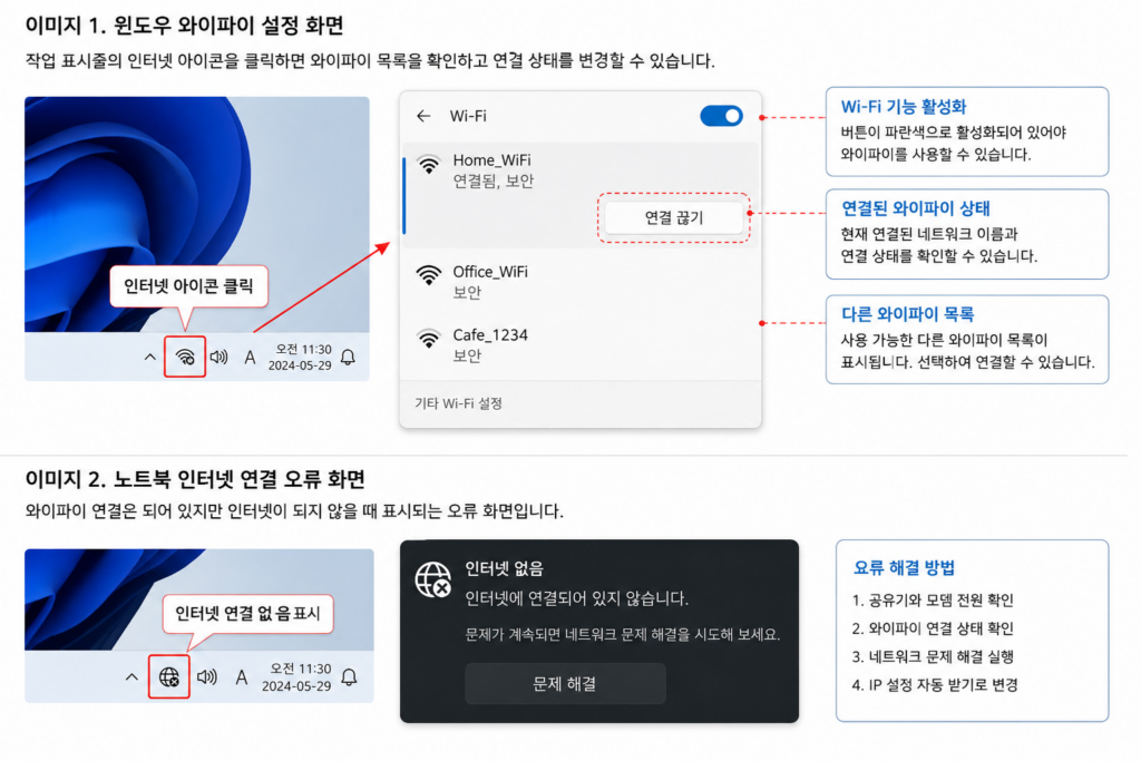 노트북 와이파이 오류 해결 방법