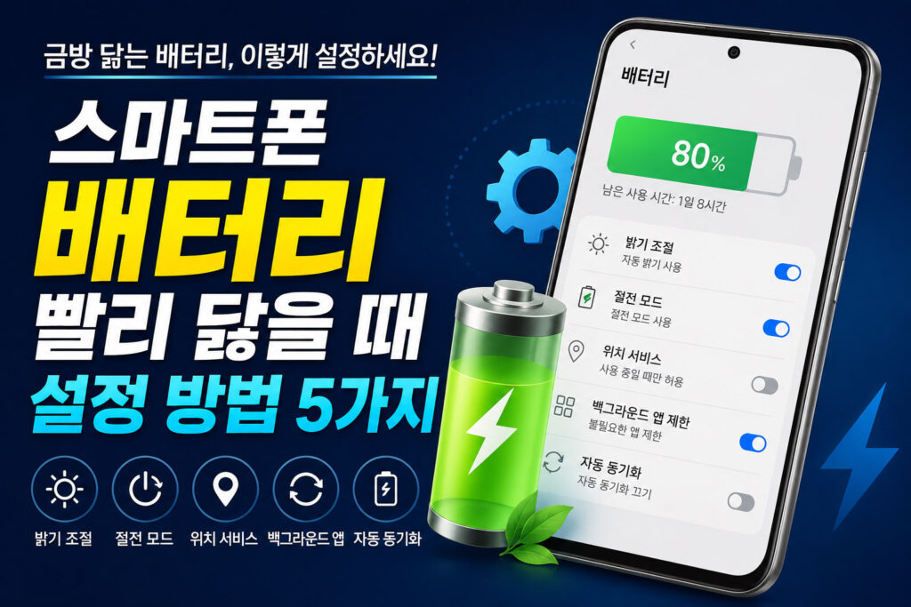 스마트폰 배터리 빨리 닳을 때 설정 방법