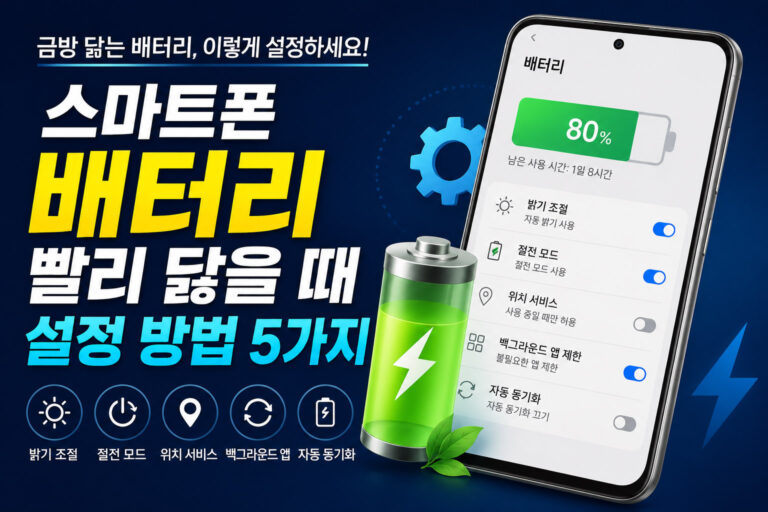 스마트폰 배터리 빨리 닳을 때 설정 방법 정리