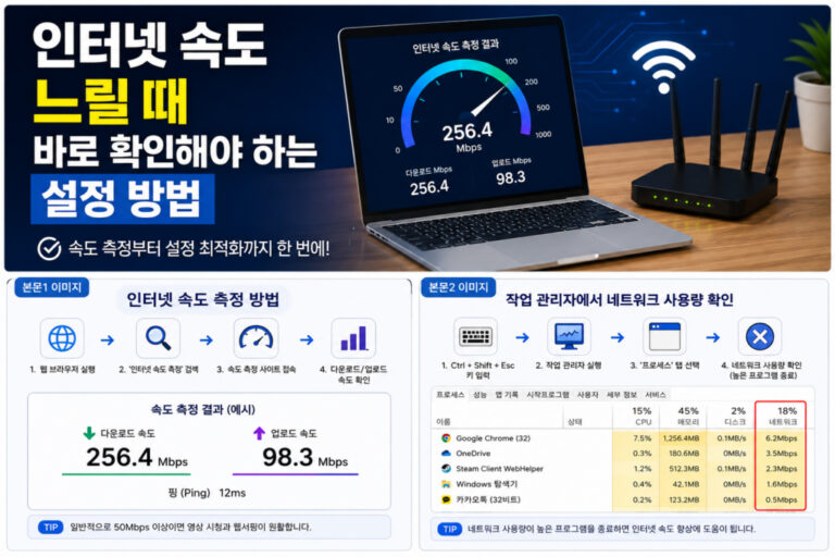 인터넷 속도 느릴 때 바로 확인해야 하는 설정 방법