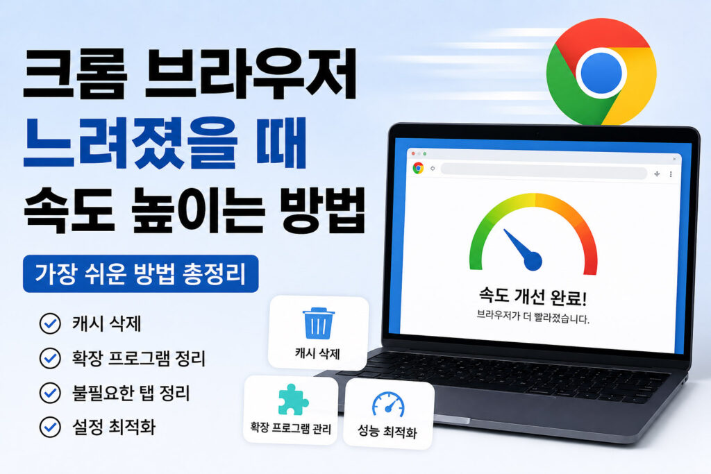 크롬 브라우저 느려졌을 때 속도 높이는 방법