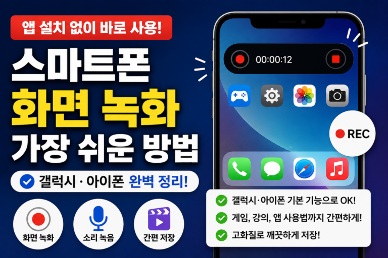 스마트폰 화면 녹화하는 가장 쉬운 방법
