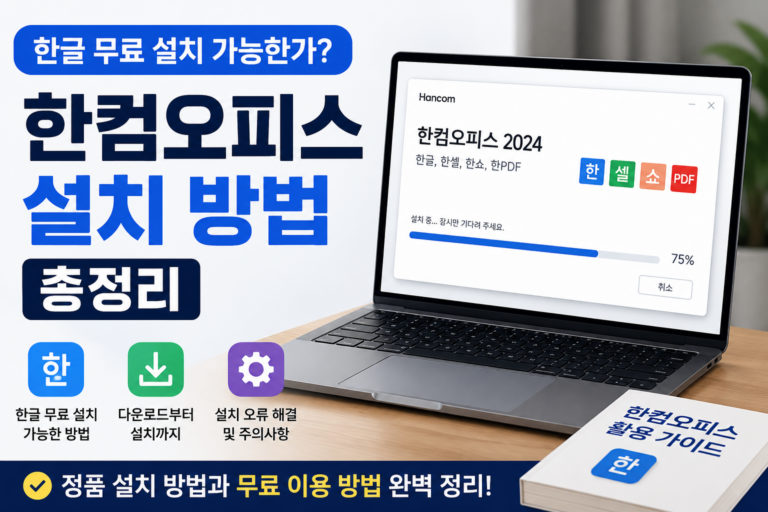 한글 무료 설치 가능한가? 한컴오피스 설치 방법 총정리