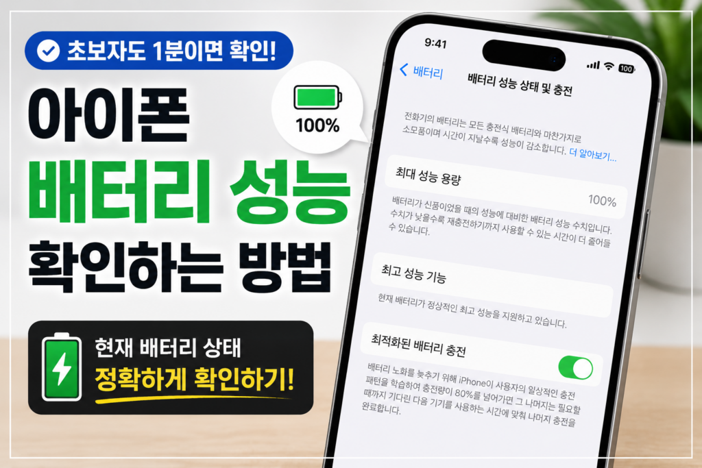 아이폰 배터리 성능 확인하는 방법