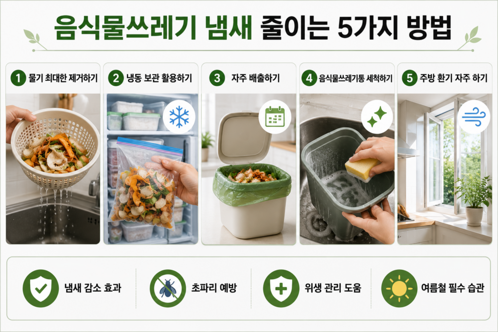 음식물쓰레기 냄새 제거 방법 설명 이미지