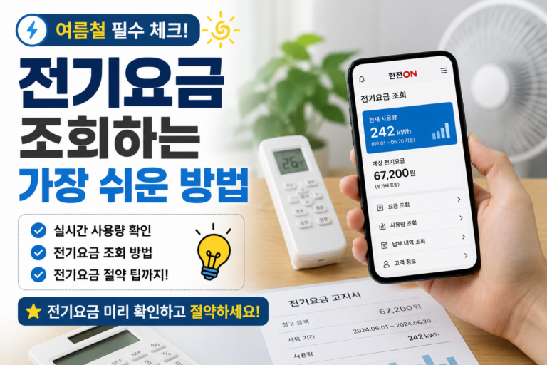 여름철 전기요금 조회하는 가장 쉬운 방법 총정리