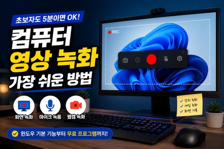 컴퓨터 영상 녹화하는 가장 쉬운 방법 총정리
