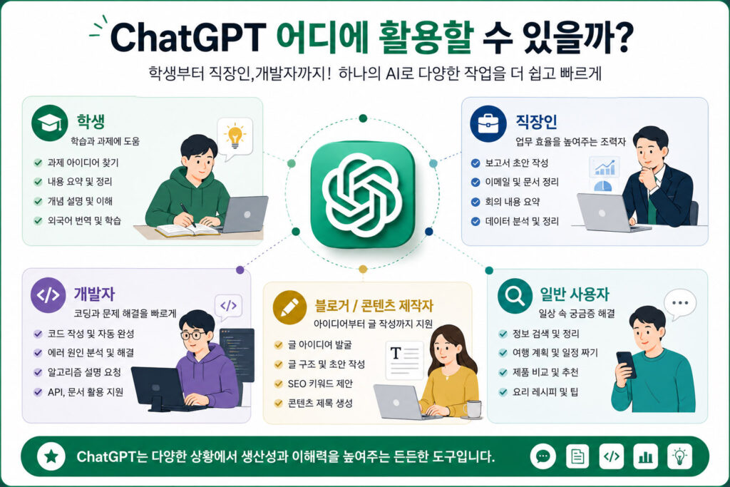 ChatGPT 활용 분야 비교