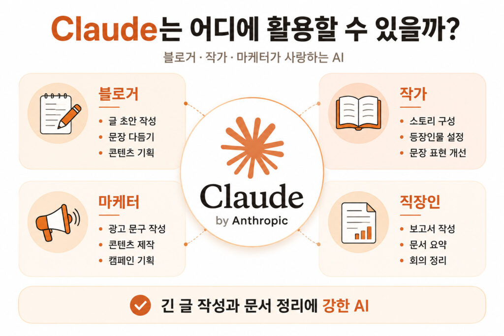 Claude 활용 분야 비교
