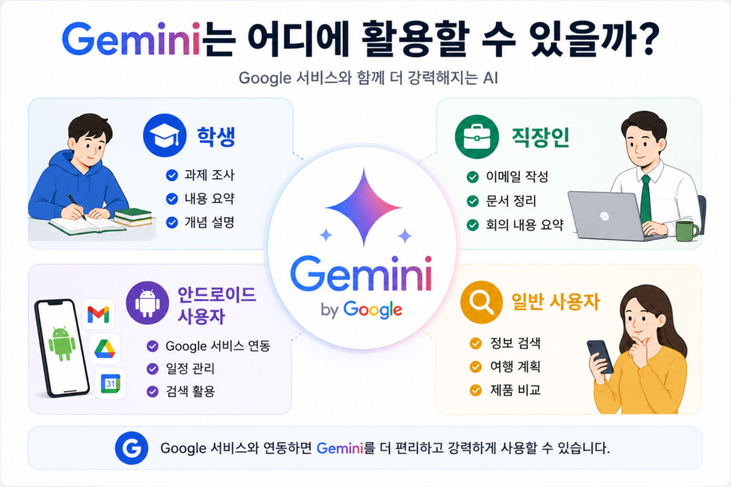 Gemini 활용 분야 비교