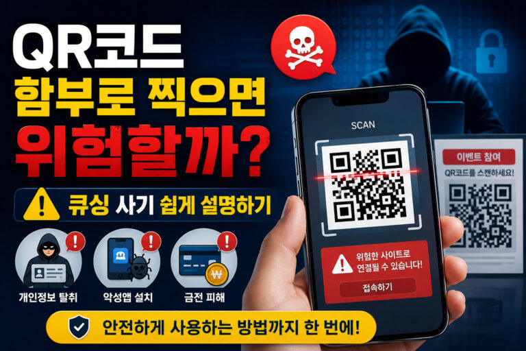 QR코드 함부로 찍으면 위험할까? 큐싱 사기 쉽게 설명하기
