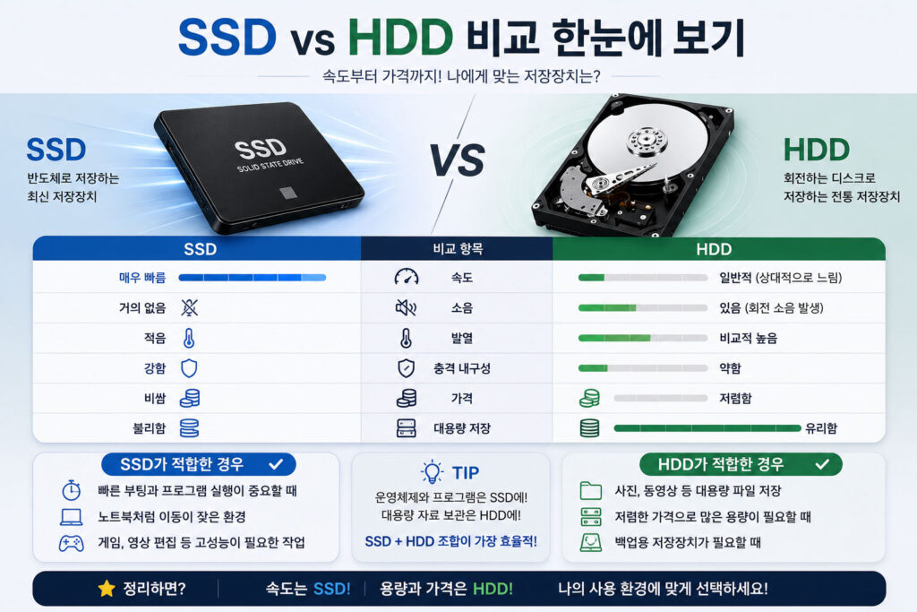 SSD HDD 비교표