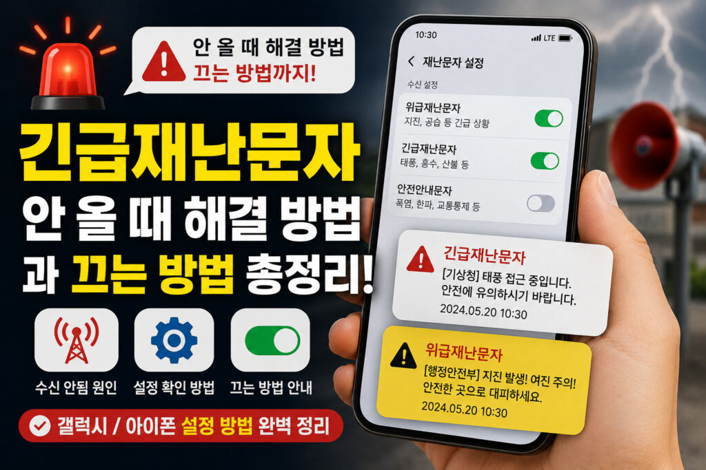 긴급재난문자 안 올 때 해결 방법