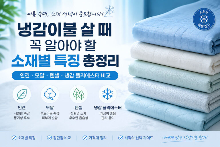냉감이불 살 때 꼭 알아야 할 소재별 특징 총정리