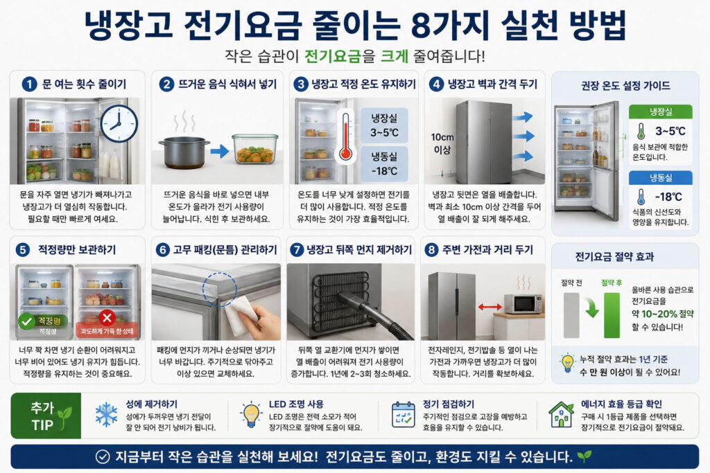 냉장고 전기요금 절약 방법