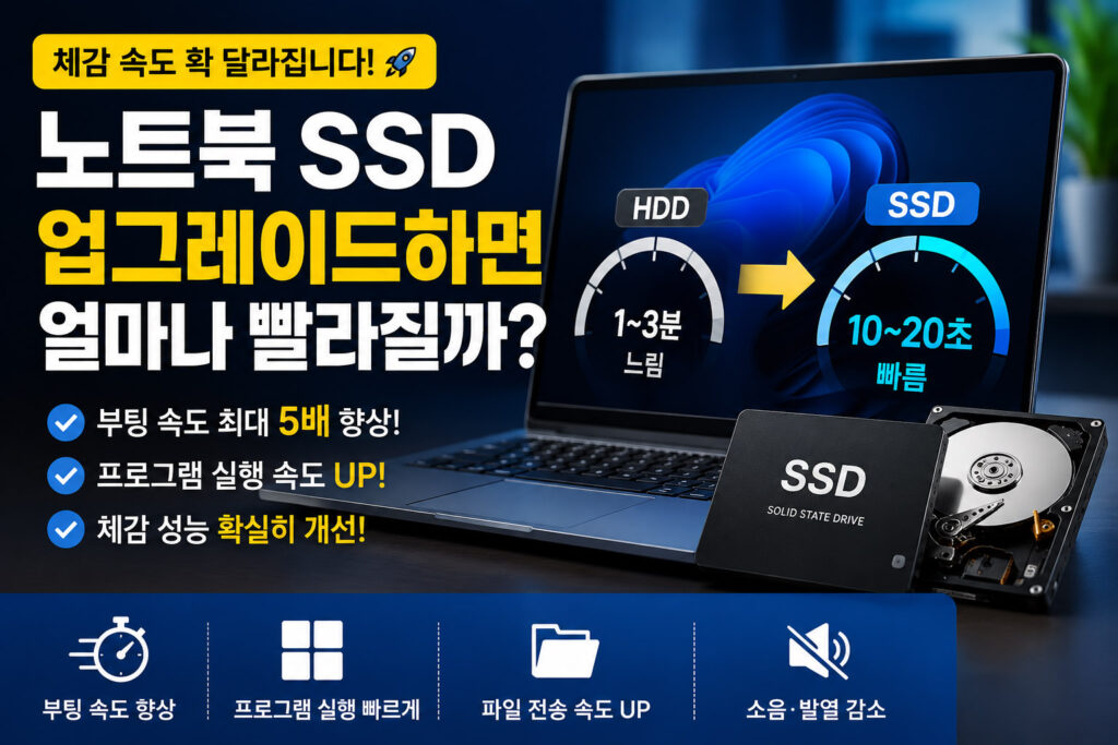 노트북 SSD 업그레이드하면 얼마나 빨라질까