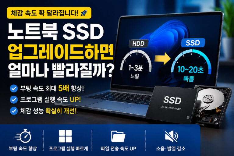 노트북 SSD 업그레이드하면 얼마나 빨라질까
