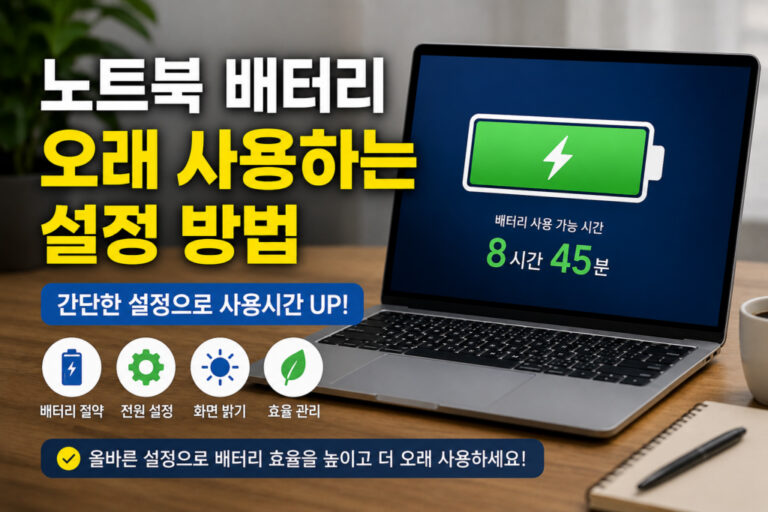 노트북 배터리 오래 사용하는 설정 방법