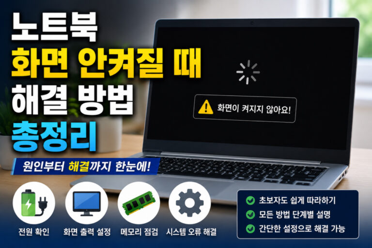 노트북 화면 안켜질 때 해결 방법 총정리