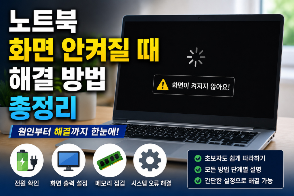 노트북 화면 안켜질 때 해결 방법