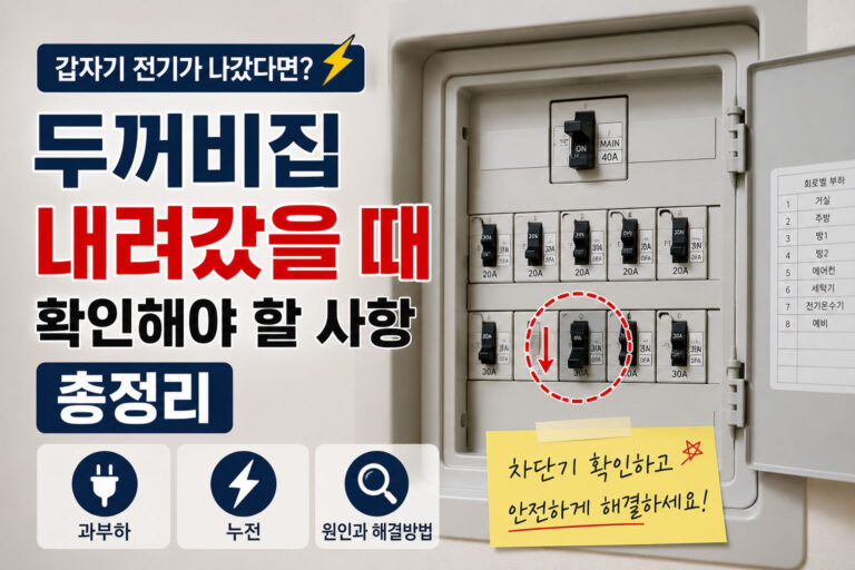 두꺼비집 내려갔을 때 확인해야 할 사항 총정리