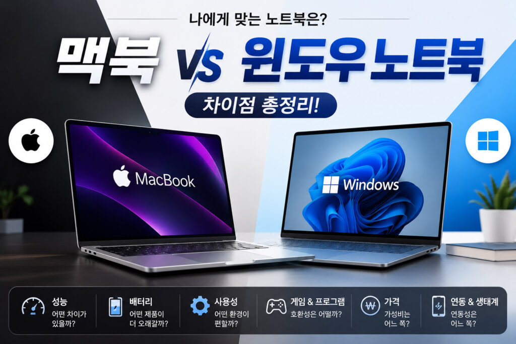 맥북과 윈도우 노트북 차이