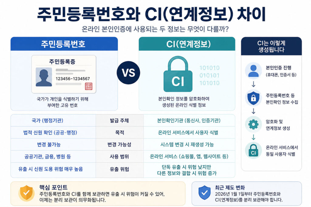 주민등록번호와 CI 차이