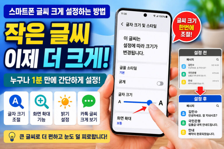 스마트폰 글씨 크게 설정하는 가장 쉬운 방법 총정리