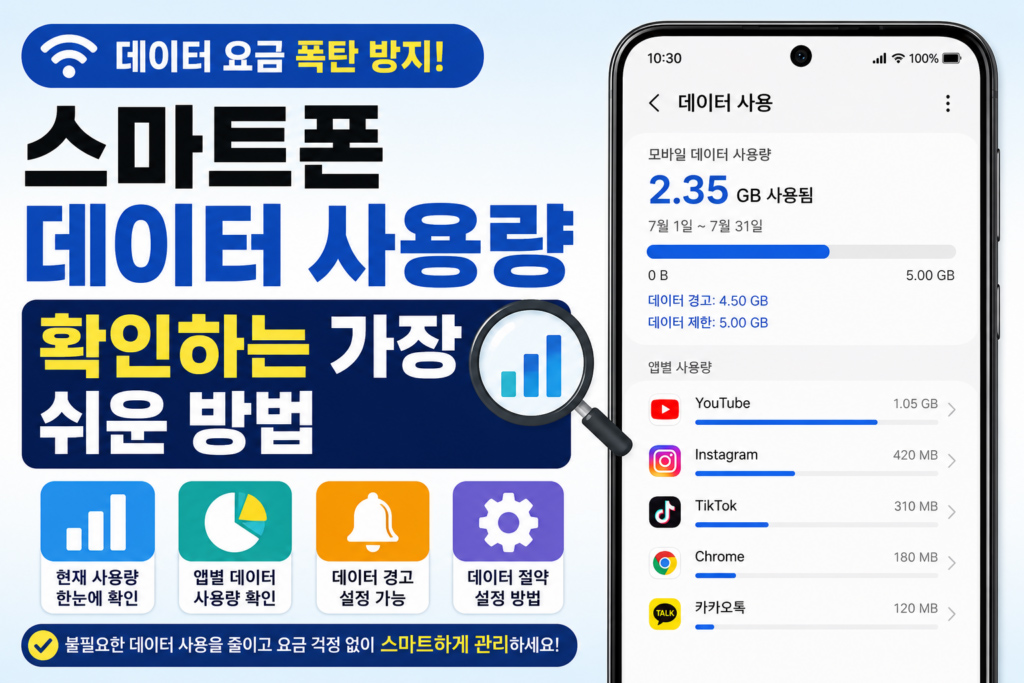 스마트폰 데이터 사용량 확인하는 가장 쉬운 방법