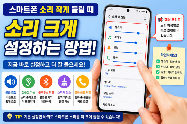 스마트폰 소리 작게 들릴 때 볼륨 크게 설정하는 방법 총정리