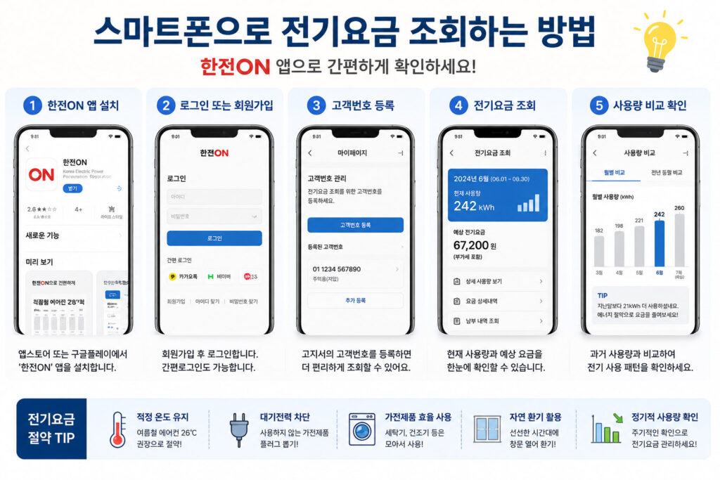 스마트폰 전기요금 조회 방법
