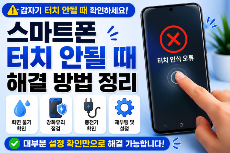 스마트폰 터치 안될 때 해결 방법 정리