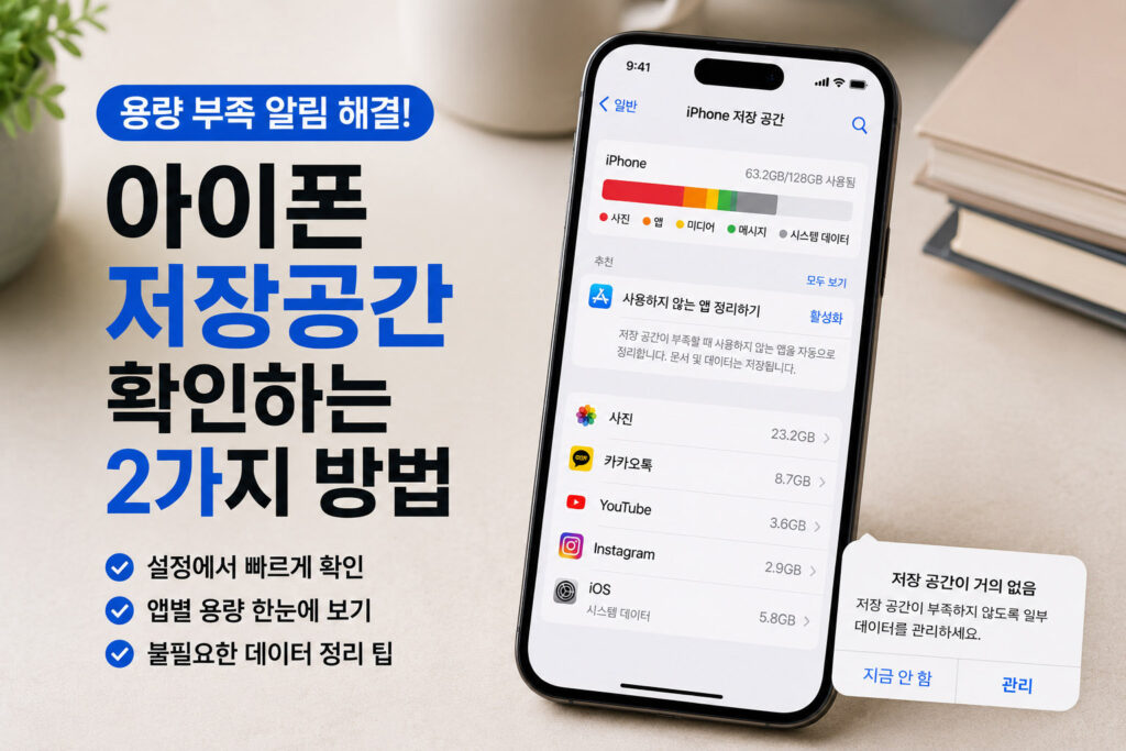 아이폰 저장공간 확인하는 가장 쉬운 방법