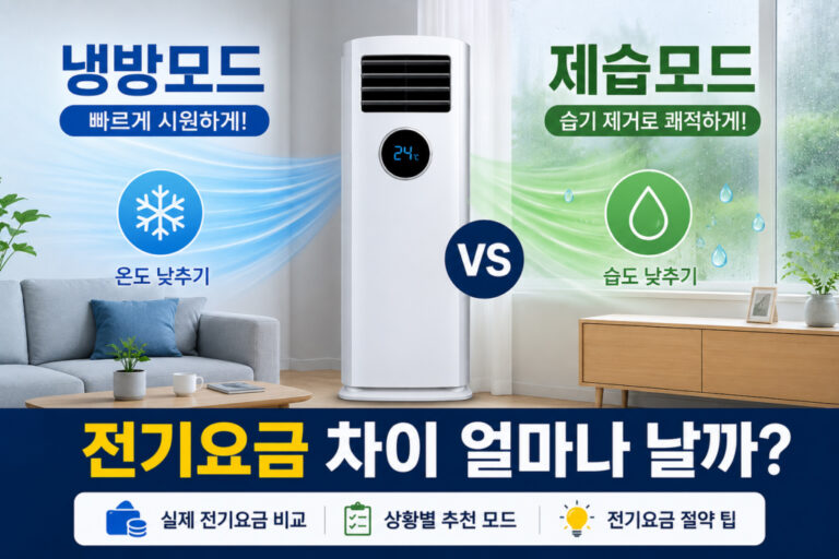 에어컨 제습모드와 냉방모드 전기요금 차이 얼마나 날까