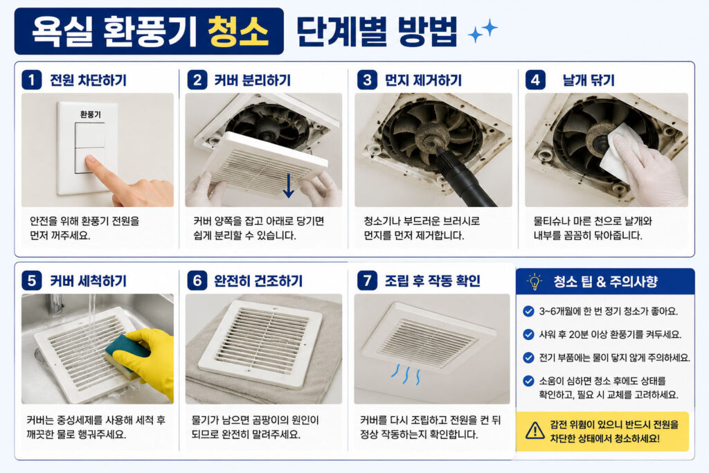 욕실 환풍기 청소 순서 및 관리 방법