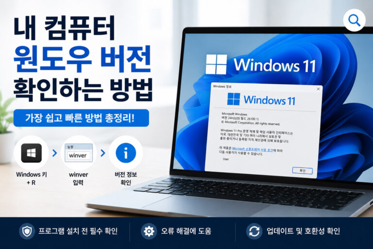 내 컴퓨터 윈도우 버전 확인하는 가장 쉬운 방법