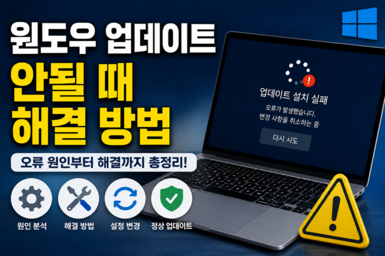 윈도우 업데이트 안될 때 해결 방법 총정리