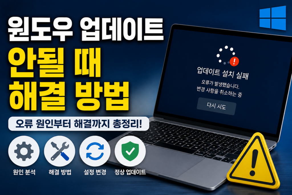 윈도우 업데이트 안될 때 해결 방법