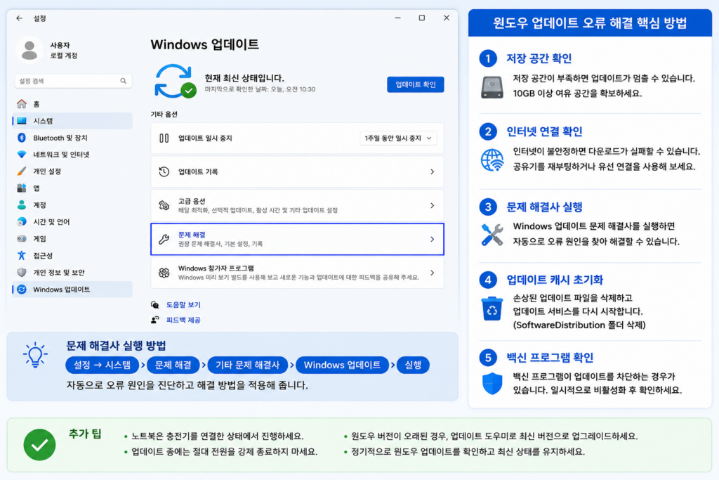 윈도우 업데이트 오류 해결 방법