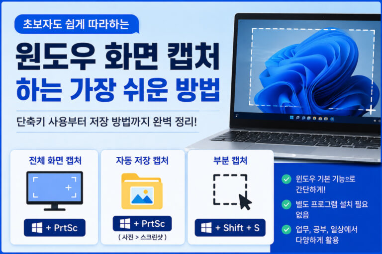 윈도우 화면 캡처하는 가장 쉬운 방법 총정리