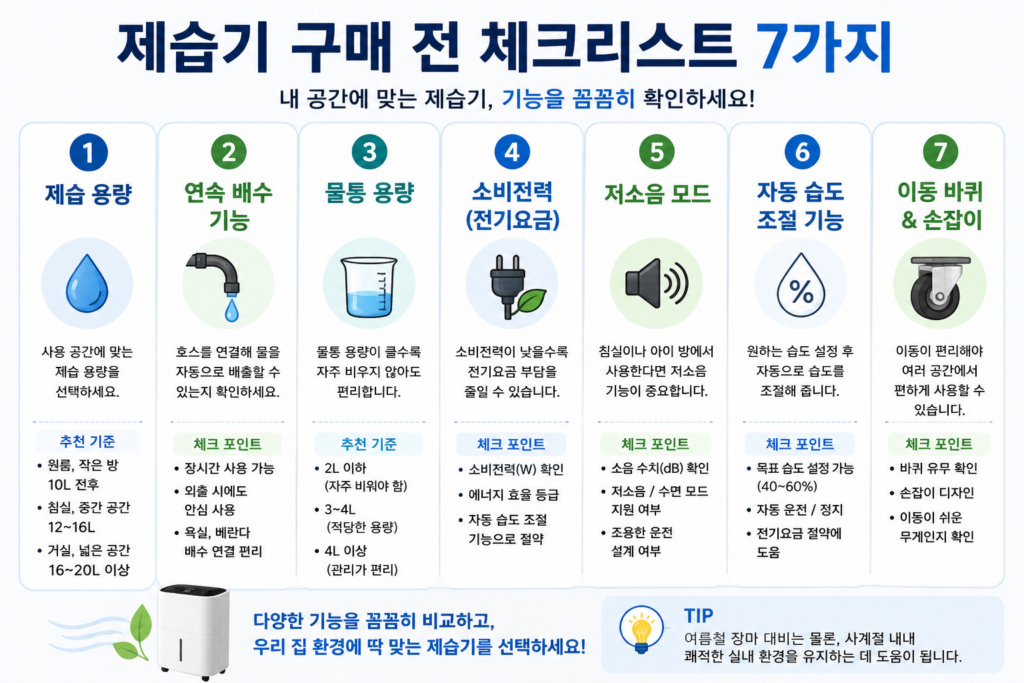 제습기 구매 전 체크리스트 7가지
