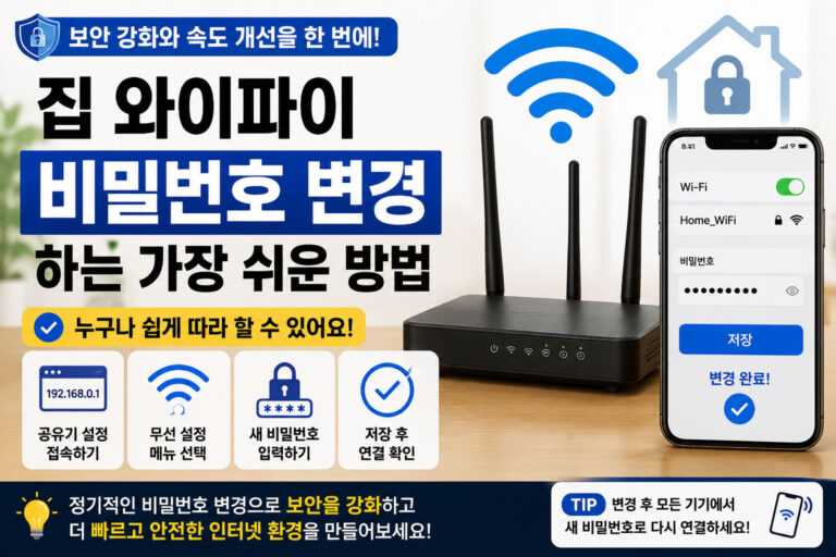집 와이파이 비밀번호 변경하는 가장 쉬운 방법