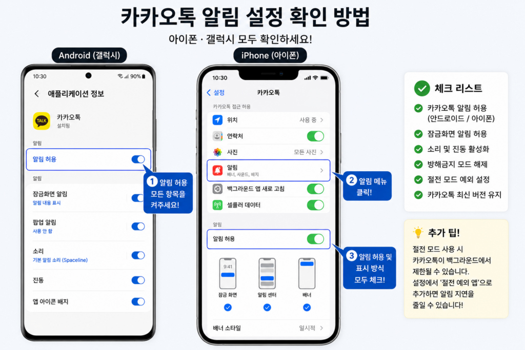 카카오톡 알림 설정 확인 방법