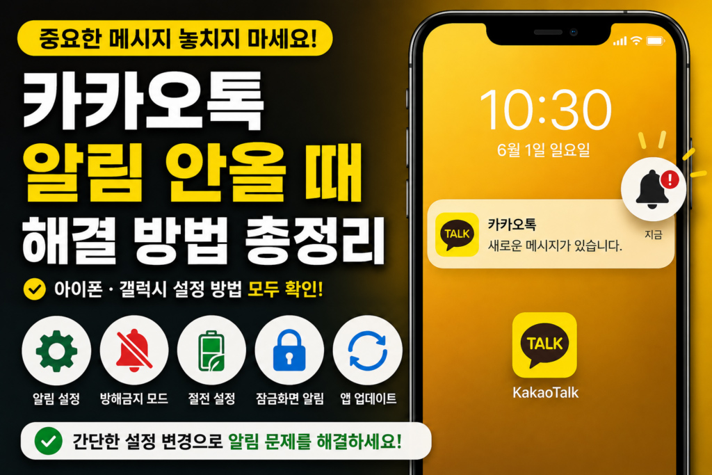 카카오톡 알림 안올 때 해결 방법