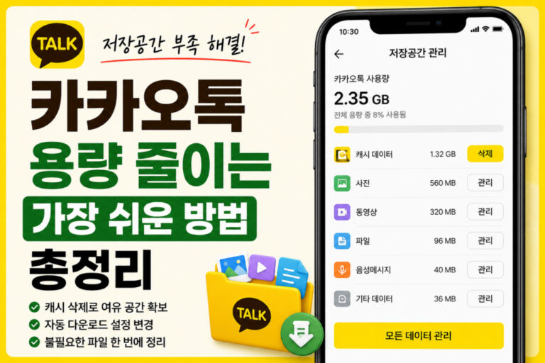 카카오톡 용량 줄이는 가장 쉬운 방법 총정리