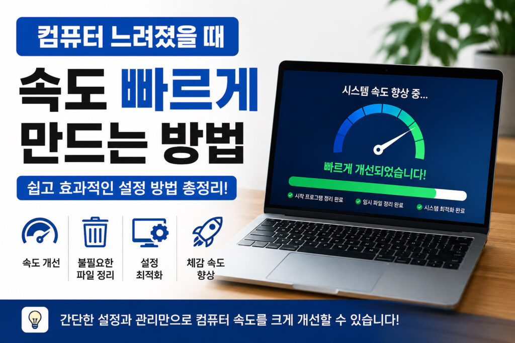 컴퓨터 느려졌을 때 속도 빠르게 만드는 방법