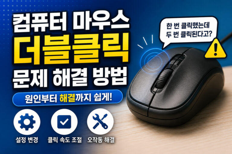 컴퓨터 마우스 더블클릭 문제 해결 방법