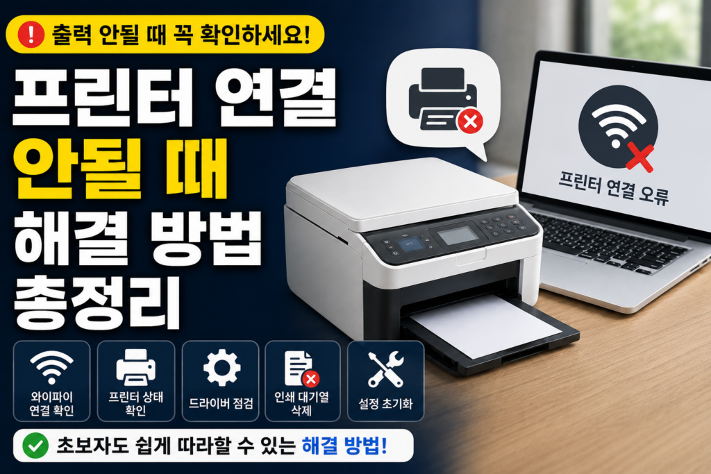프린터 연결 안될 때 해결 방법