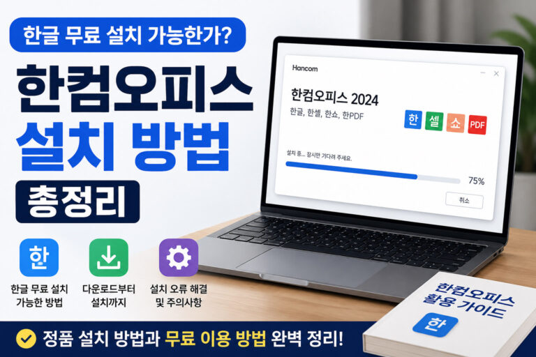 한글 무료 설치 가능한가? 한컴오피스 설치 방법 총정리